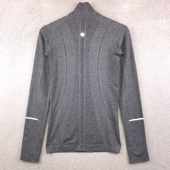 Lululemon Swiftly Tech 1/2 Zip Gray Reflective Sz 4 Long sleeve - Picture 3 of 11